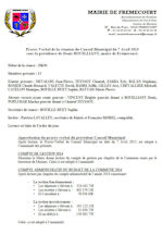 Miniature document du procès verbal du conseil municipal