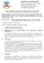 Miniature document du procès verbal du conseil municipal