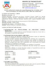 Miniature document du procès verbal du conseil municipal