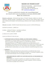 Miniature document du procès verbal du conseil municipal