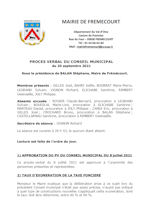 Miniature document du procès verbal du conseil municipal