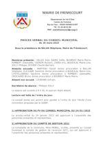 Miniature document du procès verbal du conseil municipal