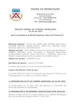 Miniature document du procès verbal du conseil municipal
